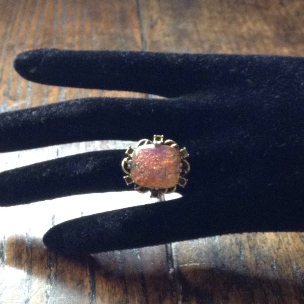 Vintage Adjustable Stone Cocktail Ring